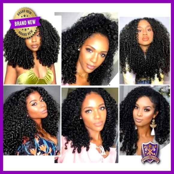 Burmese Curly Human Hair Bundles 16-20in 3C4A Water Wave Quick Weave